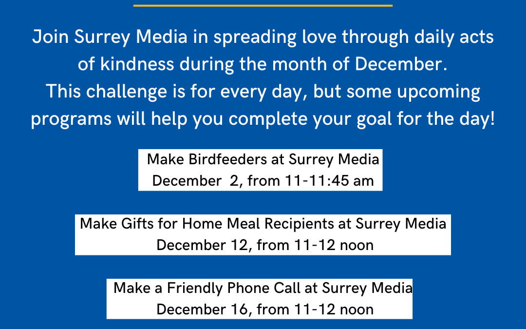 Kindness Challenge- Make Gifts for Home Delivered Meal Recipients